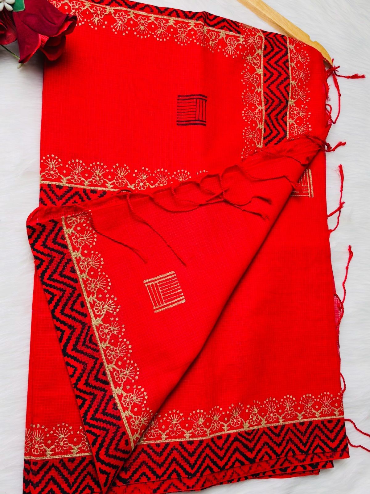 Kota Cotton Hand Blocked sharee view 2