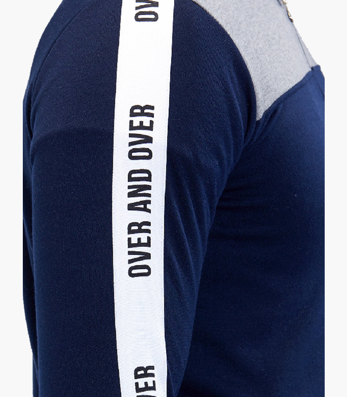 Solid-Men-Hooded-Blue-Grey-T-Shirt-5